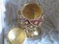 Preview: Schmuckei nach Faberge aus 750er Gold mit Diamanten und Saphiren, emailliert (rot), Gewicht: 138,0g