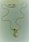 Preview: Modische Schlangenkette mit Perlenanhänger, rosegoldfarben, Länge: 45 cm +Verlängerung