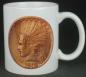 Preview: "Indian Head" Kaffeebecher delgrey, 11 fl oz. Keramik weiß - Mod. 2