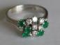 Preview: Diamant- Smaragdring aus 750er Weissgold, Größe 62, Gewicht: 7,8g