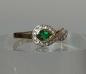 Preview: Smaragdring mit Diamantenbesatz aus 750er Gold, Größe: 55, Gewicht: 2,9g