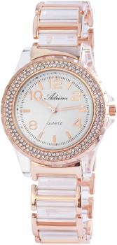 Adrina Damenuhr mit Metallarmband, rosegoldfarbig