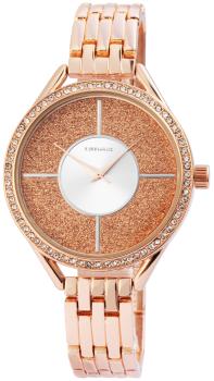 Excellanc Damenuhr mit Metallband, rosegoldfarben