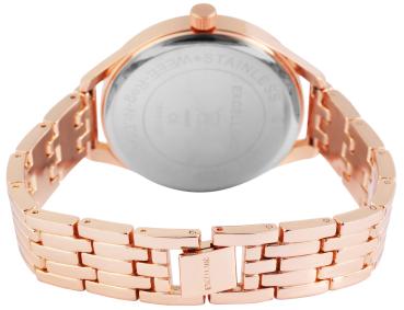 Excellanc Damenuhr mit Metallband, rosegoldfarben