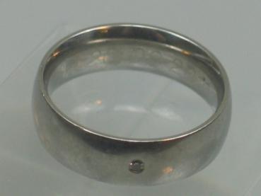 Sonderpreis Ring aus Edelstahl mit Diamant und Gravur, Größe 52 Gewicht: 4,2g