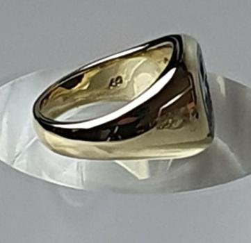 Preview: Siegelring aus 585er Gelbgold mit graviertem Lagenstein, Größe 54, Gewicht: 12,5g