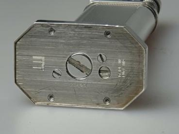 Dunhill Unique Salon Briquet, großes Tischfeuerzeug, versilbert (Höhe 10,0 cm)