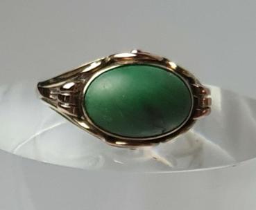 Preview: Vintage Ring aus 333er Gold mit Türkis Edelstein, Größe 58, Gewicht: 3,8g