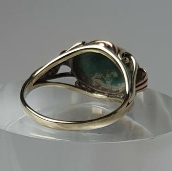 Preview: Vintage Ring aus 333er Gold mit Türkis Edelstein, Größe 58, Gewicht: 3,8g