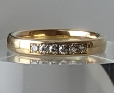 DEY Ring aus 750er Gelbgold mit 6 Diamanten 0.18 ct. , Größe 53 Gewicht: 6,1g