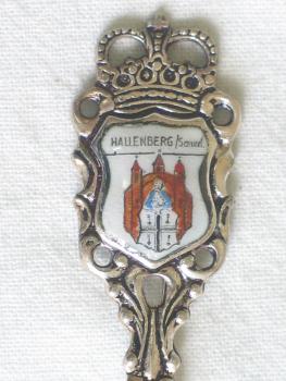 Sammellöffel "Hallenberg Sauerland", 90er versilbert, Länge: 9,5 cm, Gewicht: 7,6g