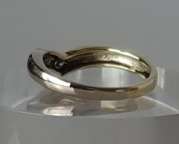 Preview: Bicolor Diamantsolitär aus 585er Gold, Größe 51, Gewicht: 2,6g
