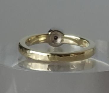 Diamantsolitär aus 585er Gelbgold, Größe 49, Gewicht: 1,9g