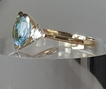 Topas Herzring mit 3.28 ct. aus 585er Gold, Größe 57, Gewicht: 3,9g