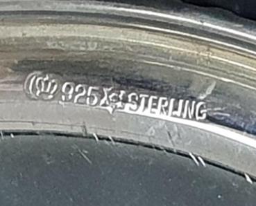 Preview: Vintage: Silberuntersetzer mit Verzierung aus 925er Sterlingsilber, Gewicht: 38,0g