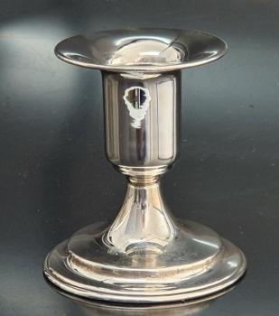 Antiksilber: Kleiner Kerzenständer "A. Ceron" aus 925er Sterlingsilber, Gewicht: 50,2g