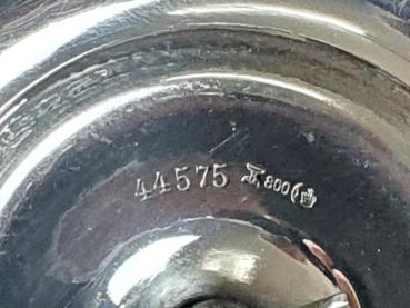 Antiksilber: Große Sauciere mit Unterschale und Innenvergoldung, 800er Silber, Koch & Bergfeld, Gewicht: 405,5g