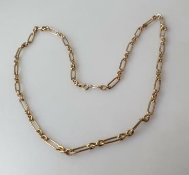 Halskette im Figarokettendesign aus 585er Gold, Länge 61,0 cm, Gewicht: 28,0g