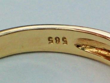 Perlenring und 2 kleinen Diamanten aus 585er Weissgold, Größe 55, Gewicht: 4,5g