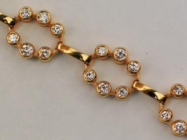 Edles Diamantarmband mit 3.02 ct (54 Diamanten) aus 750er Gold, Länge: 17,0 cm, Gewicht: 24,9g