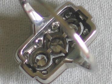 Art Deco Damenring aus 750er Weißgold mit 13 Diamanten 0.47 ct. Gutachten, Größe 58, Gewicht: 3,0g