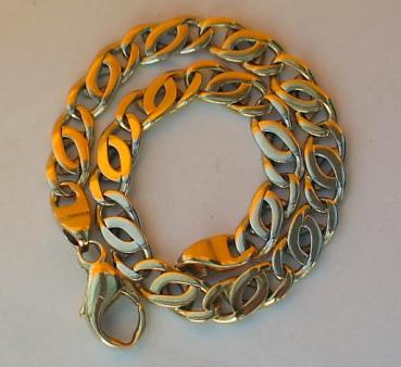 Doppelankerkettenarmband aus 585er Gelb- und Weißgold, Länge 18,5 cm, Gewicht: 10,7g
