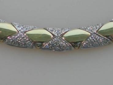 Elegantes Diamant-Collier mit 1.1 ct. aus 585er Gold, Länge 42,0 cm Gewicht: 38,5g