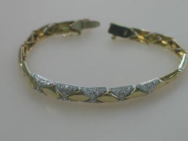 Elegantes Diamant Armband mit 0.6 ct. aus 585er Gold, Länge 18,0 cm Gewicht: 17,6g
