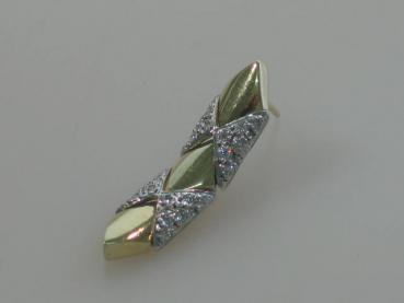 Elegante Diamant Ohrstecker/Hänger mit 0.48 ct. aus 585er Gold, Länge 3,2 cm Gewicht: 8,0g