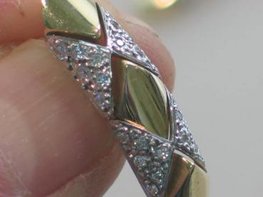 Elegante Diamant Ohrstecker/Hänger mit 0.48 ct. aus 585er Gold, Länge 3,2 cm Gewicht: 8,0g