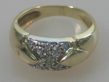 Diamantring aus 585er Gelbgold mit 0.11 ct., Größe 50, Gewicht: 4,1g