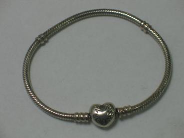Pandora Armband für Charms "Herzverschluss", Länge: 17,50/18,0 cm, 925er Sterlingsilber