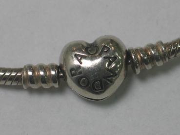 Pandora Armband für Charms "Herzverschluss", Länge: 17,50/18,0 cm, 925er Sterlingsilber
