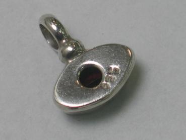 Anhänger aus 925er Sterlingsilber mit rotem Schmuckstein, Gewicht: 1,6g