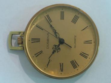 Taschenuhr "Dugena" Quartz -vergoldet-, -defekt-