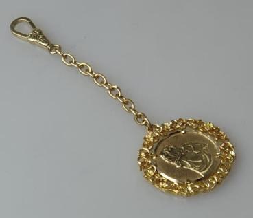 Vintage Schlüsselanhänger "Maria mit Kind" aus 585er Gelbgold, Gewicht: 12,5g