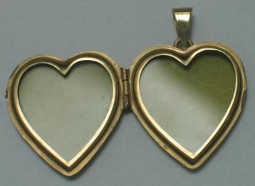 Foto Medaillon Anhänger "Herz" aus 333er Gold, Gewicht: 9,5g