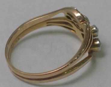 Preview: Diamantring mit vier Diamanten 0.22 ct, 585er Gelbgold, Größe 53, Gewicht: 2,8g