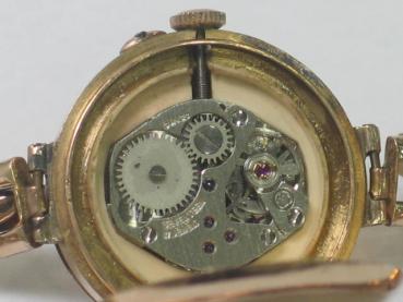 Vintage: Rolex Damenuhr um 1910 mit Goldarmband, 375er Gold, Handaufzug
