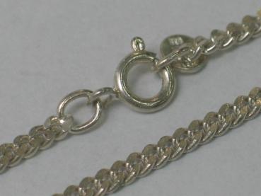 Feine Flachpanzerkette aus 835er Silber, Länge: 49,0 cm, Gewicht: 7,6g