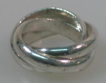 3er Silberring aus 925er Sterlingsilber, Größe: 53, Gewicht: 9,0g