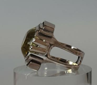 Juwelierarbeit Exclusiver Lemon Citrin Diamantring 750er Weißgold, Größe: 56, Gewicht: 27,0g