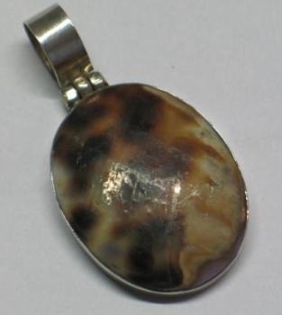 Anhänger mit Schmuckstein oval, 925er Sterlingsilber, Gewicht: 6,3g