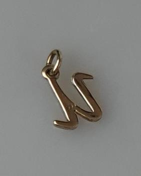 Buchstabenanhänger "U" aus 333er Gold, Gewicht: 0,6g