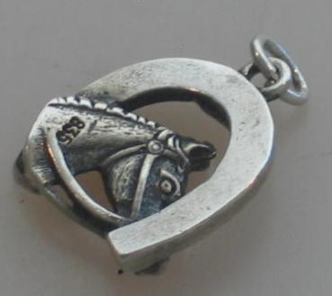 Anhänger Pferdekopf/Hufeisen aus 835er Silber Gewicht: 3,9g