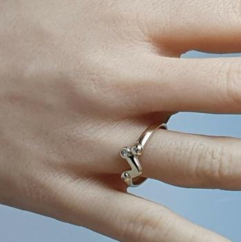 Preview: Diamantring 0.05 ct., 585er Gold, Größe: 55, Gewicht: 1,9g