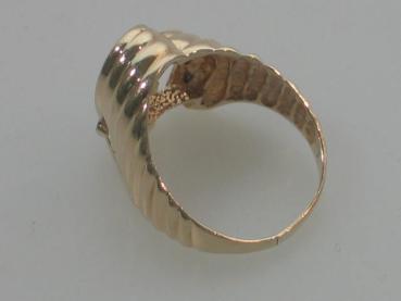 Unisex Ring "Hufeisen" mit Diamanten, 585er Gold, Größe 55, Gewicht: 6,7g