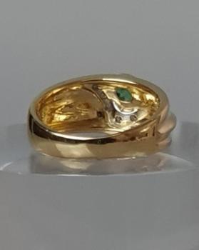 Preview: Smaragd- Diamantring aus 750er Gold, Größe 51, Gewicht: 5,0g