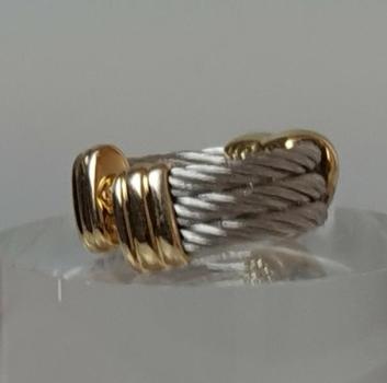 Preview: Edelstahl- Goldring, 750er Gold mit offener Ringschiene, Gewicht: 8,0g