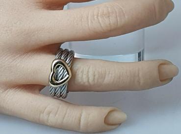 Preview: Edelstahl- Goldring, 750er Gold mit offener Ringschiene, Gewicht: 8,0g
